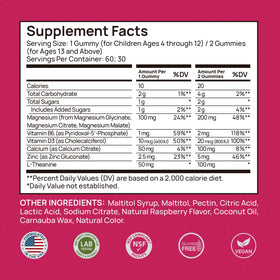 Selerb Gummies de Magnésium Glycinate 430g arrière de l'emballage