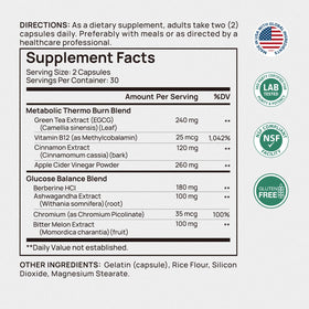 Selerb Metaburn 60 Capsules à côté d'une balance