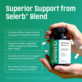 Selerb Metaburn 60 Capsules sur une table en bois