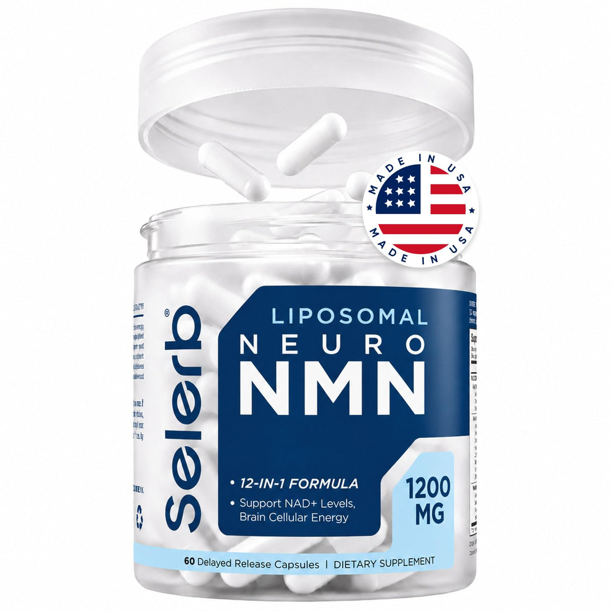 Selerb NMN Liposomal 500 mg bouteille vue de face