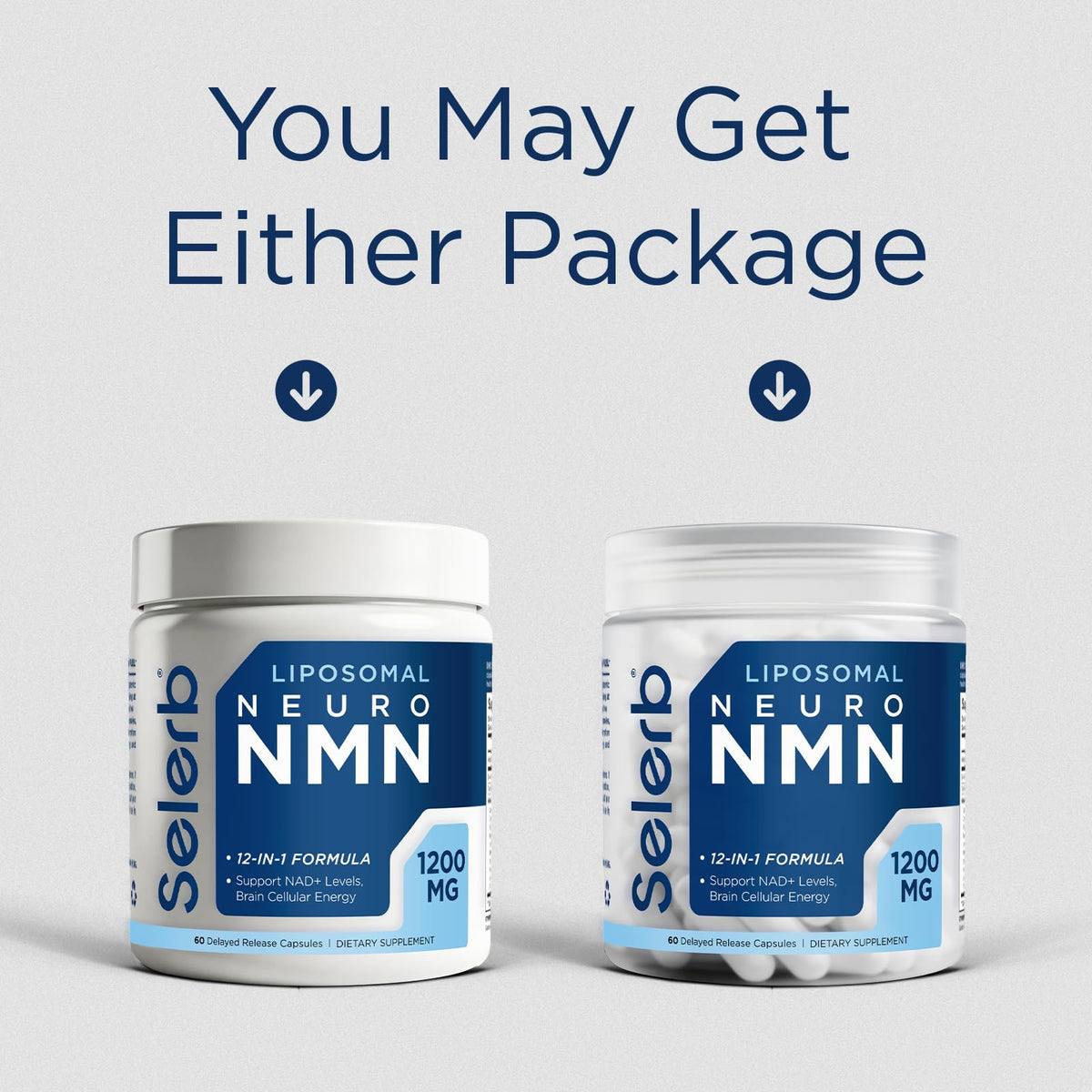 Selerb NMN Liposomal 500 mg sur fond neutre