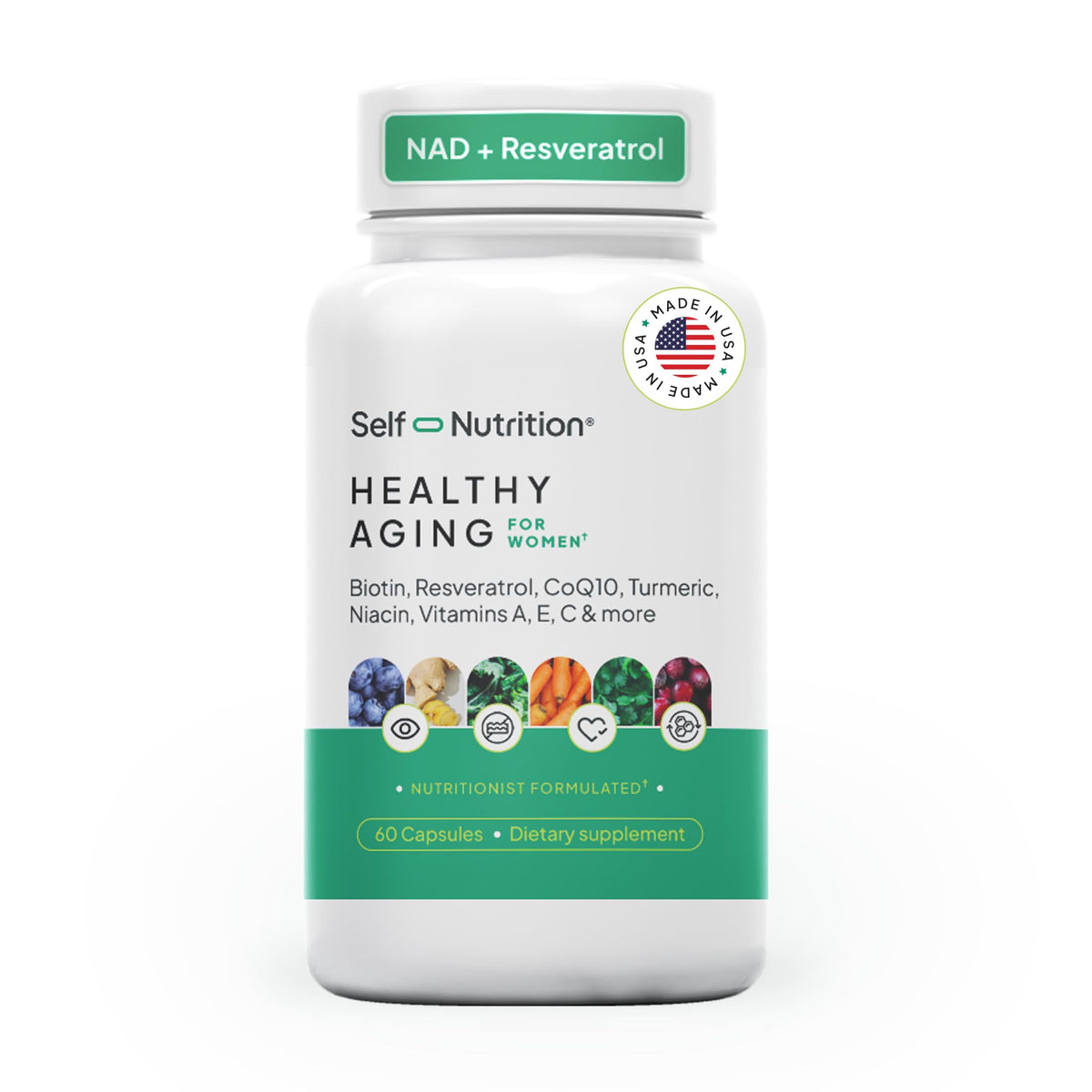 SELF NUTRITION Complément Alimentaire Resvératrol 60 Capsules vue avant