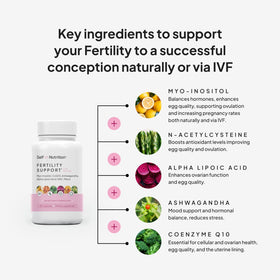SELF NUTRITION Fertility Support 60 capsules - étiquette détaillée