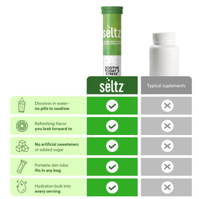 Seltz L-Théanine tube avec étiquette visible