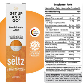 Seltz tablettes effervescentes avec ingrédients visibles