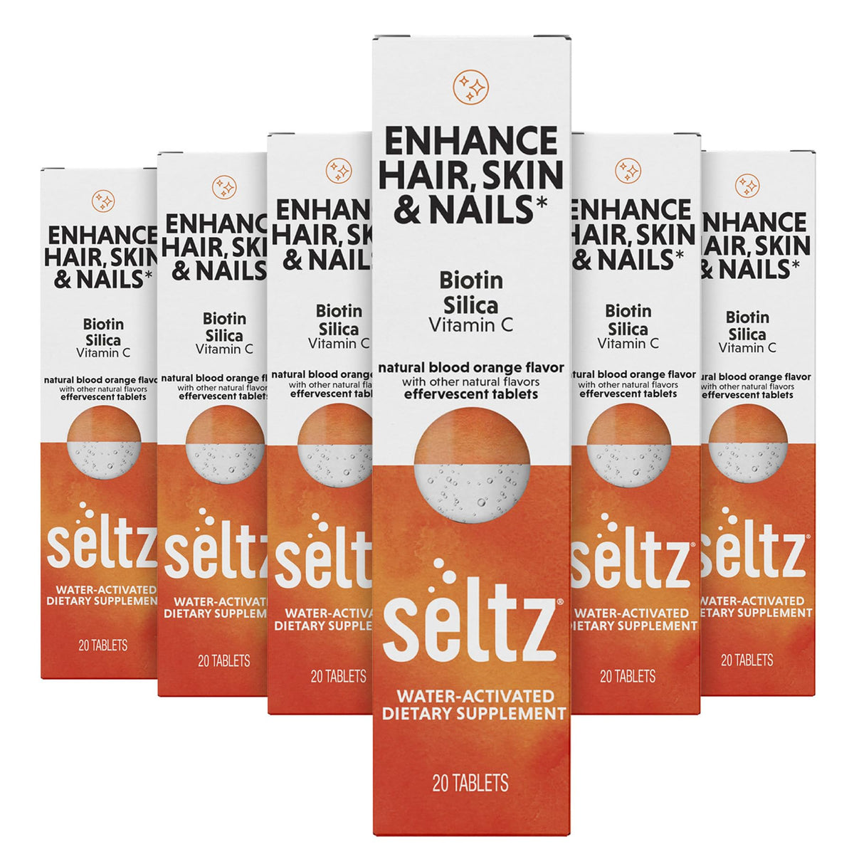 Seltz Tablettes Effervescentes Biotine tube avant avec étiquette