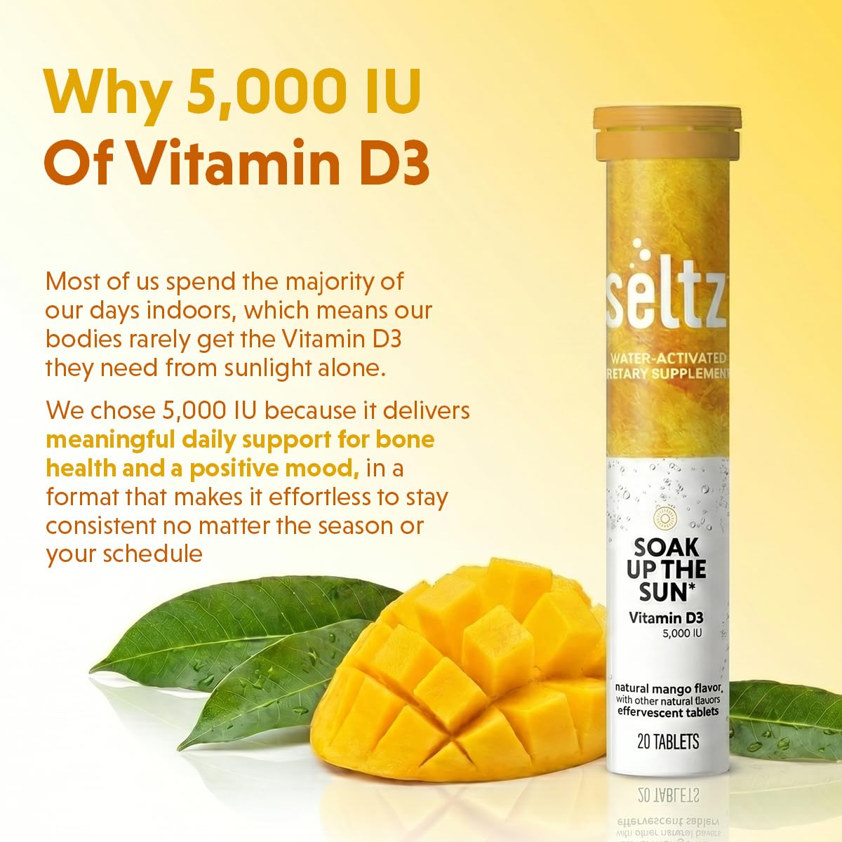 Seltz vitamine D3 goût mangue orange