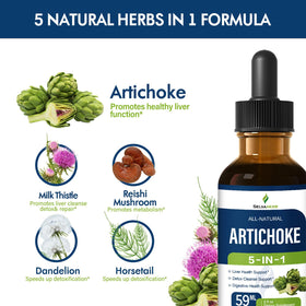 Selvaherb Extrait de Feuille d'Artichaut 5-en-1 avec verre d'eau