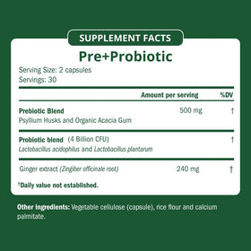 Semaine Compléments Alimentaires Prébiotiques et Probiotiques 60 Capsules - présentation sur fond blanc