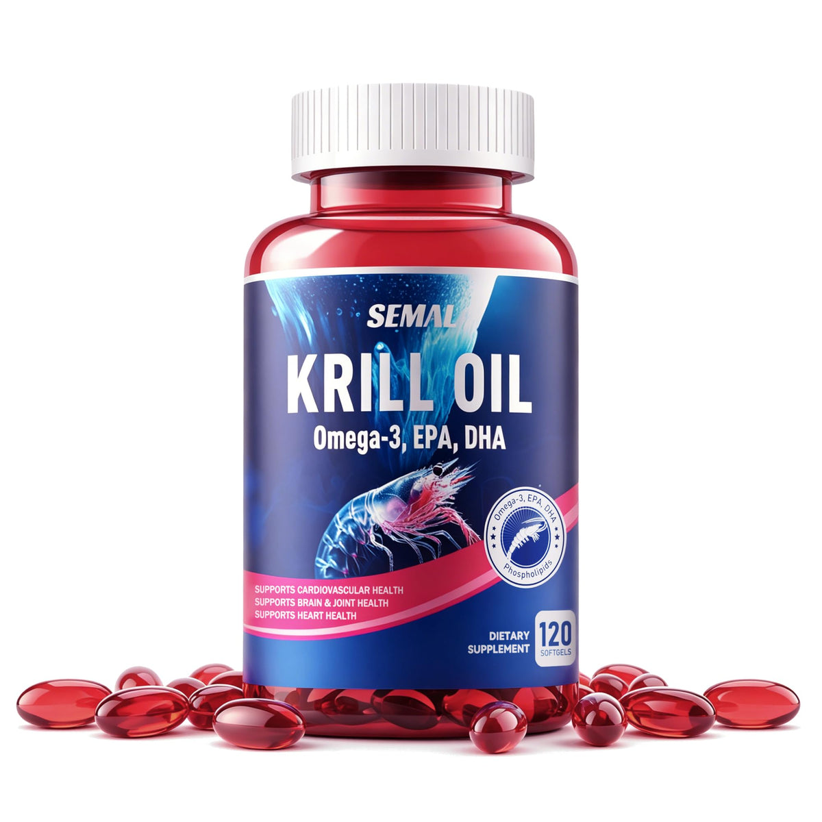 SEMAL Huile de Krill 1000mg flacon de 120 gélules
