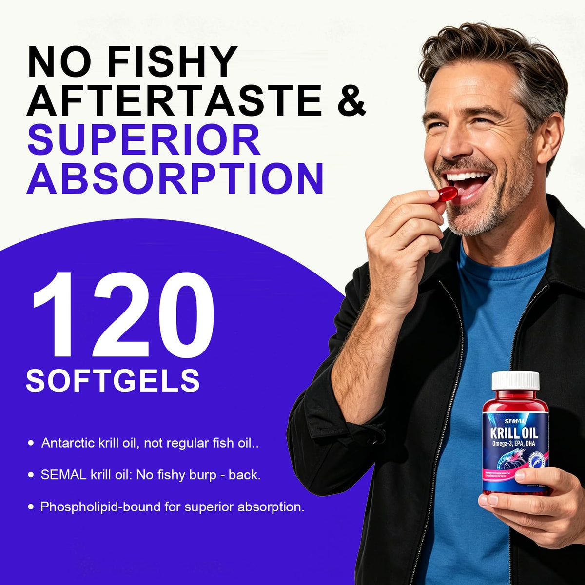 SEMAL Huile de Krill 1000mg gélules en gros plan