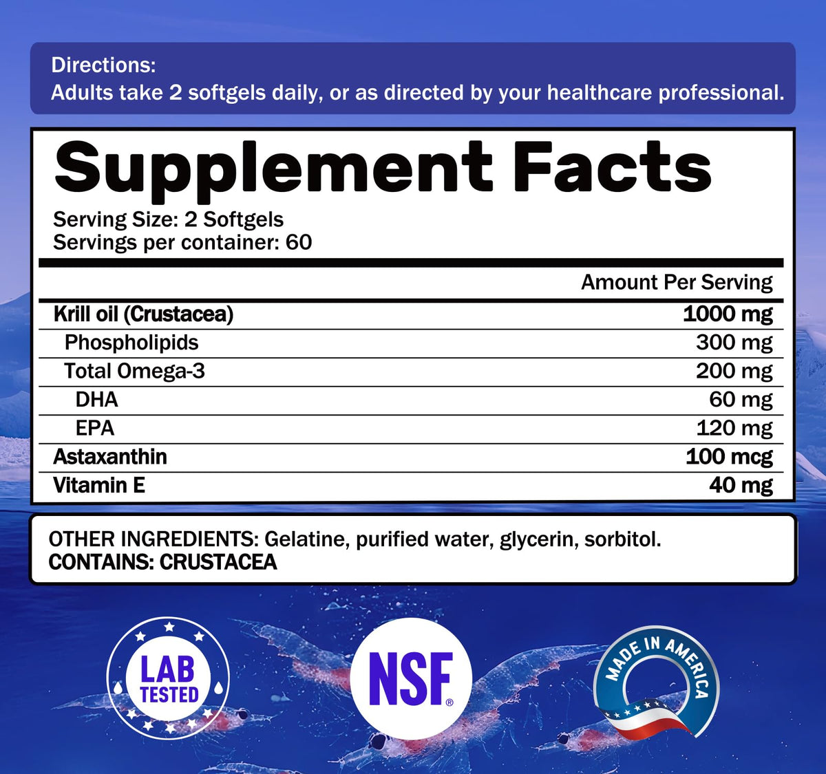 SEMAL Huile de Krill 1000mg présentation sur une table