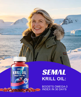 SEMAL Huile de Krill 1000mg vue de côté du flacon