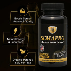 Semapro 60 capsules avec des ingrédients naturels en arrière-plan