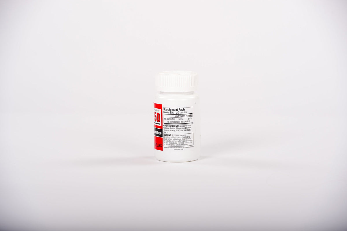 Senokot NU-Iron 150mg capsules sur fond blanc