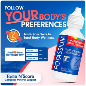 SENSEable Potassium Minéral Liquide 110 mg gouttes sur une cuillère