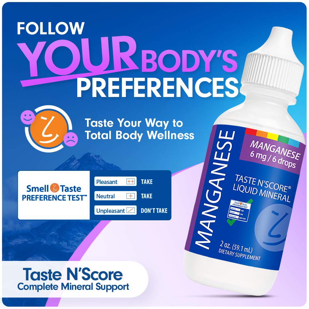 SENSEable Supplements Manganèse liquide avec étiquette visible