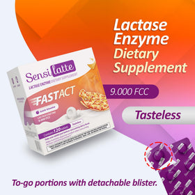 SENSI LATTE Lactase Enzyme 120 comprimés sur un comptoir