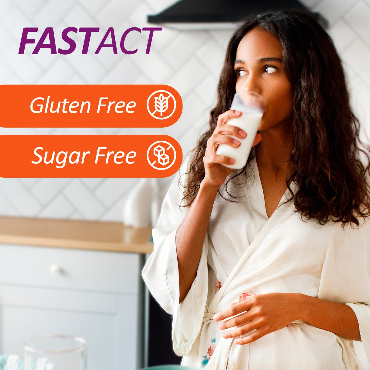 SENSI LATTE Lactase Enzyme avec verre d'eau
