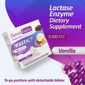 SENSI LATTE Lactase Enzyme comprimés sur une table