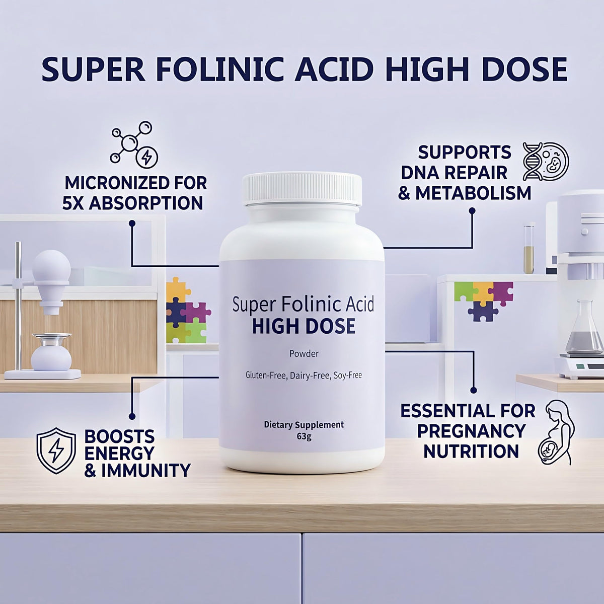 Sentk Acide Folinique Haute Dose 63 g emballage