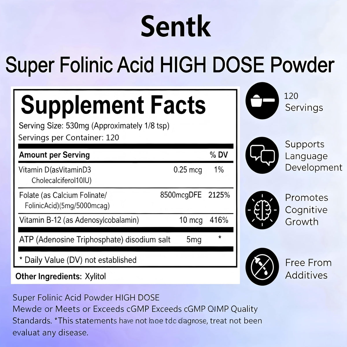 Sentk Acide Folinique Haute Dose 63 g en cuisine