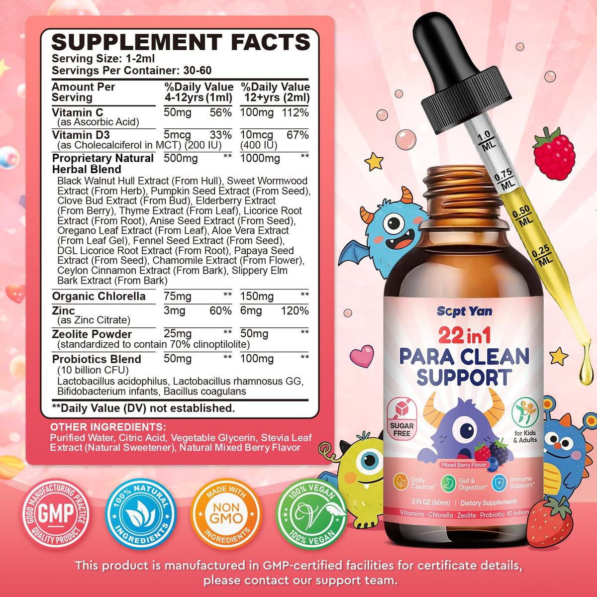 SEPT YAN Nettoyage des Parasites 22 en 1 120 ml arrière