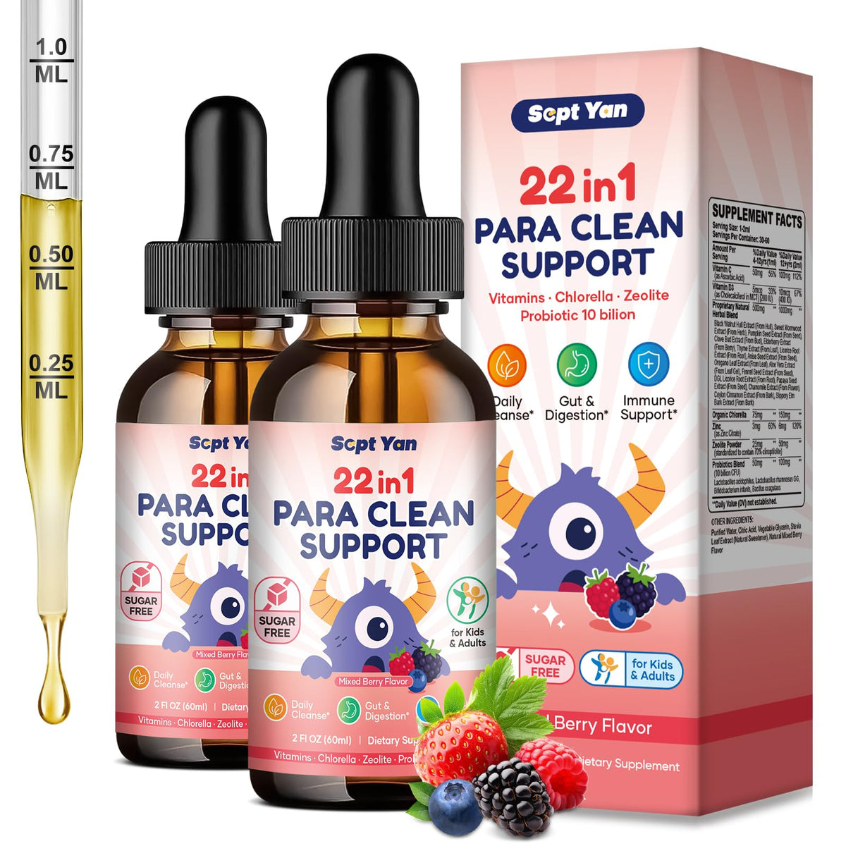 SEPT YAN Nettoyage des Parasites 22 en 1 120 ml vue de face