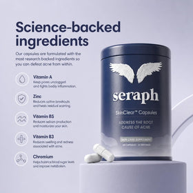 Seraph Complément Alimentaire Acné boîte ouverte