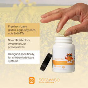 Serawise Quercetin Hist Defense Jr. 60 comprimés à mâcher, vue de côté
