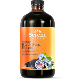 Serene Herbs Huile de Graines Noires Bio 473 ml vue de face