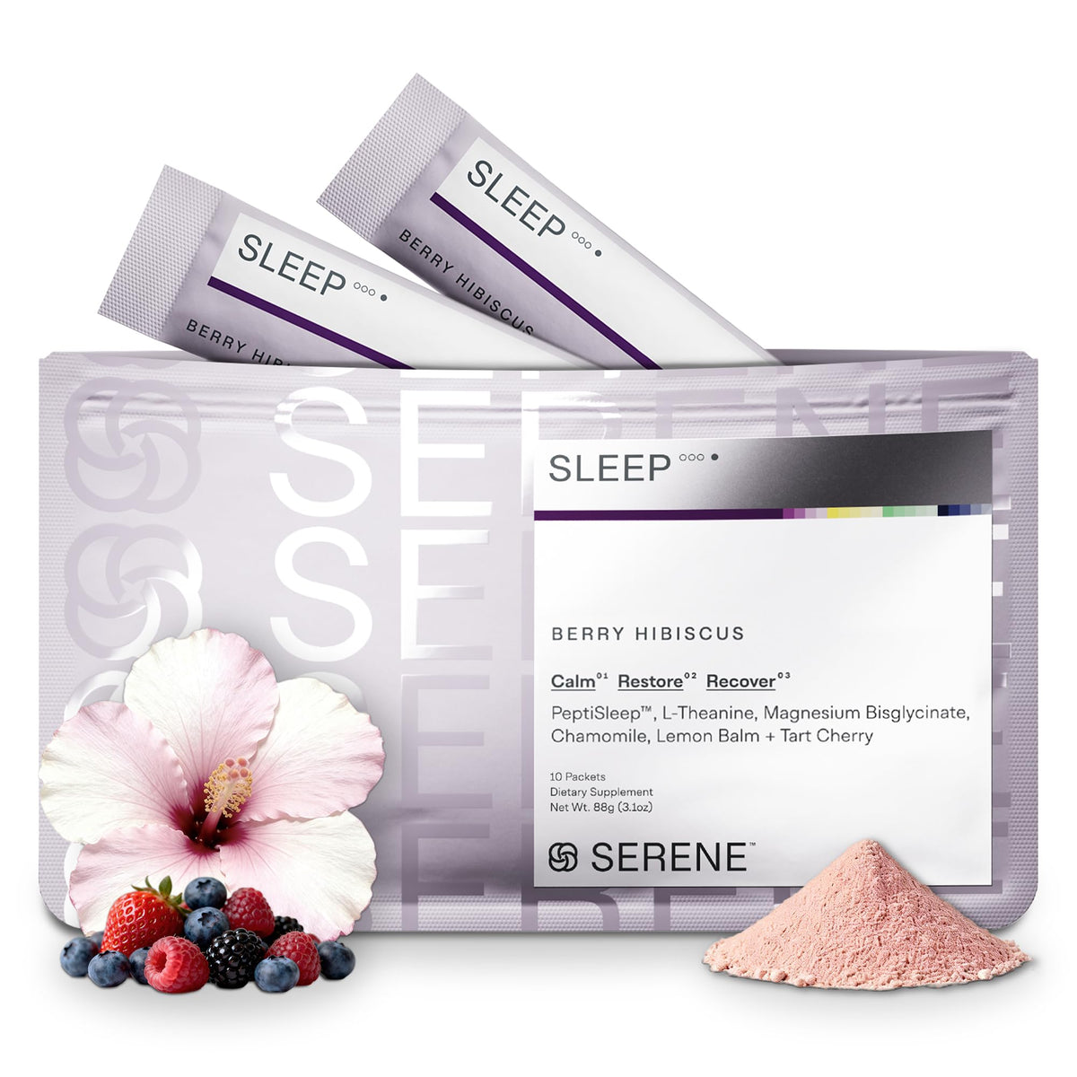 Serene Poudre de Boisson Magnésium Glycinate 118g vue avant