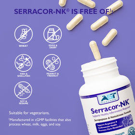 Serracor-NK 300 Capsules végétariennes sur une table en bois