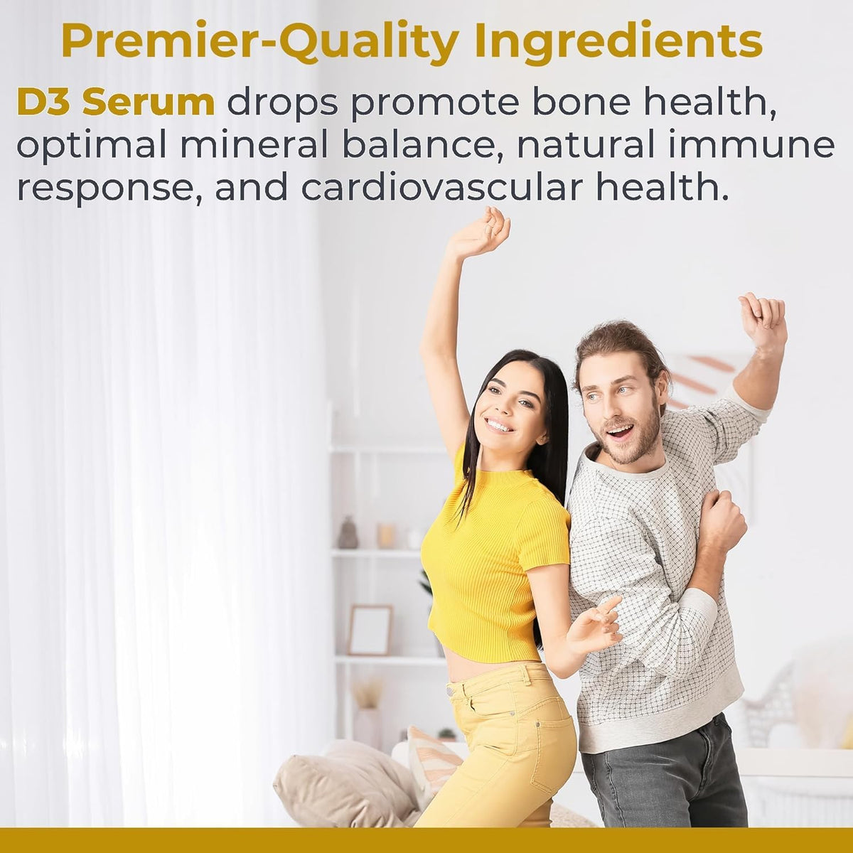Sérum de Vitamine D3 5000 IU de Premier Research Labs, étiquette détaillée