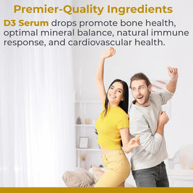 Sérum de Vitamine D3 5000 IU de Premier Research Labs, étiquette détaillée
