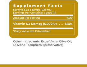 Sérum de Vitamine D3 5000 IU de Premier Research Labs, flacon avec gouttes