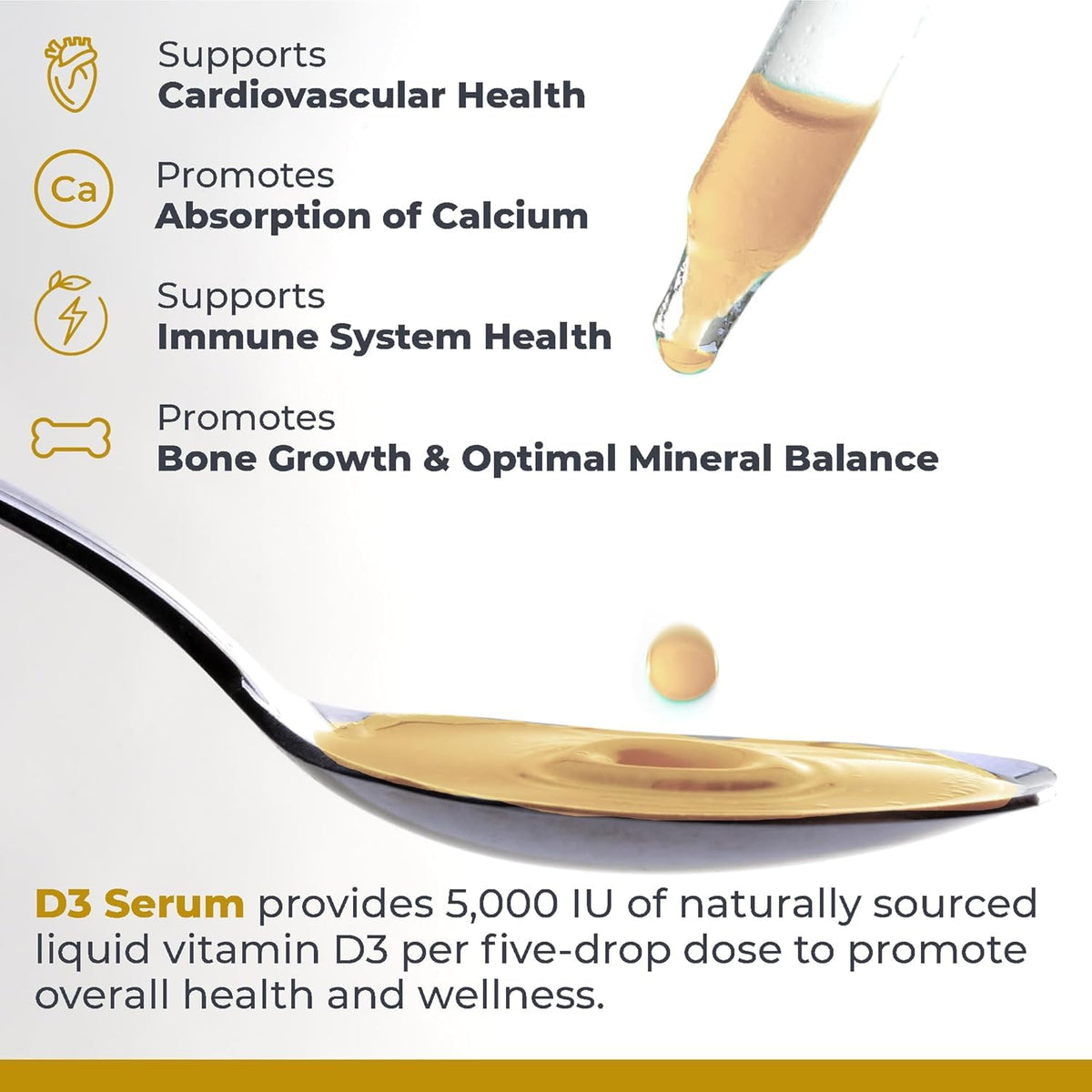 Sérum de Vitamine D3 5000 IU de Premier Research Labs, flacon ouvert