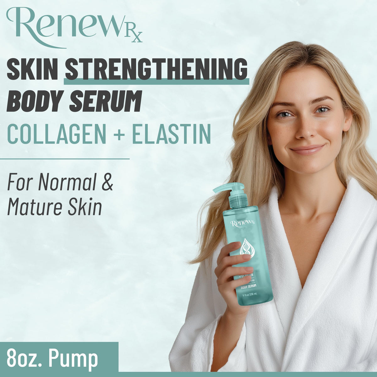 Sérum RENEW RX sur un fond de salle de bain