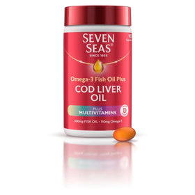 Sevenseas Huile de Foie de Morue 90 capsules devant l'emballage