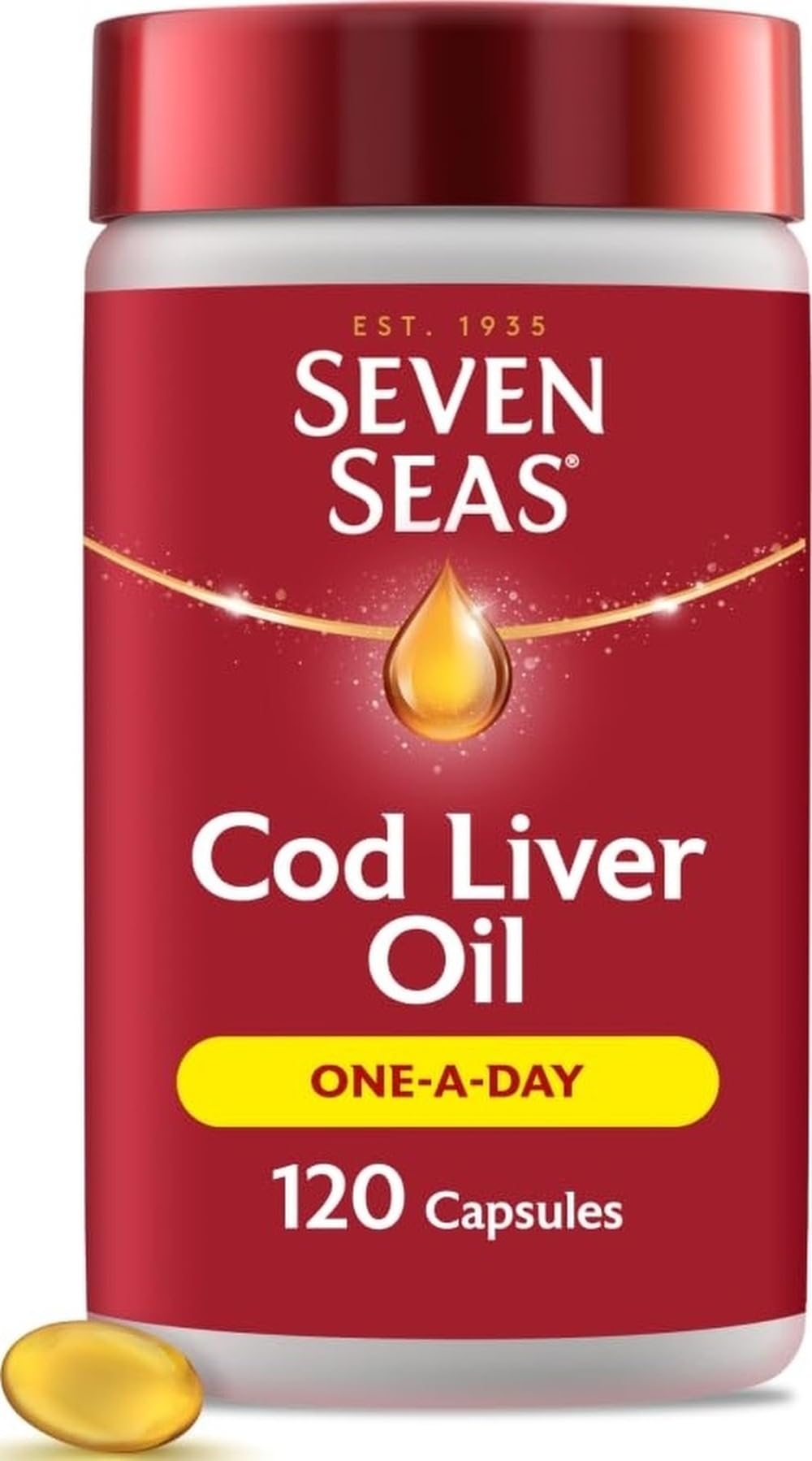 Sevenseas Huile de Foie de Morue Pure 120 capsules vue de face