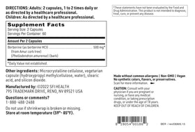 SFI Health Berbérine HCl 500mg - étiquettes et détails