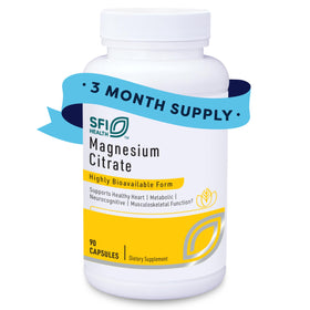 SFI Health Complément Alimentaire Magnésium Citrate 90 Capsules, vue avant