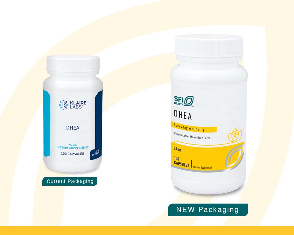 SFI Health DHEA 25mg 100 Capsules côté gauche
