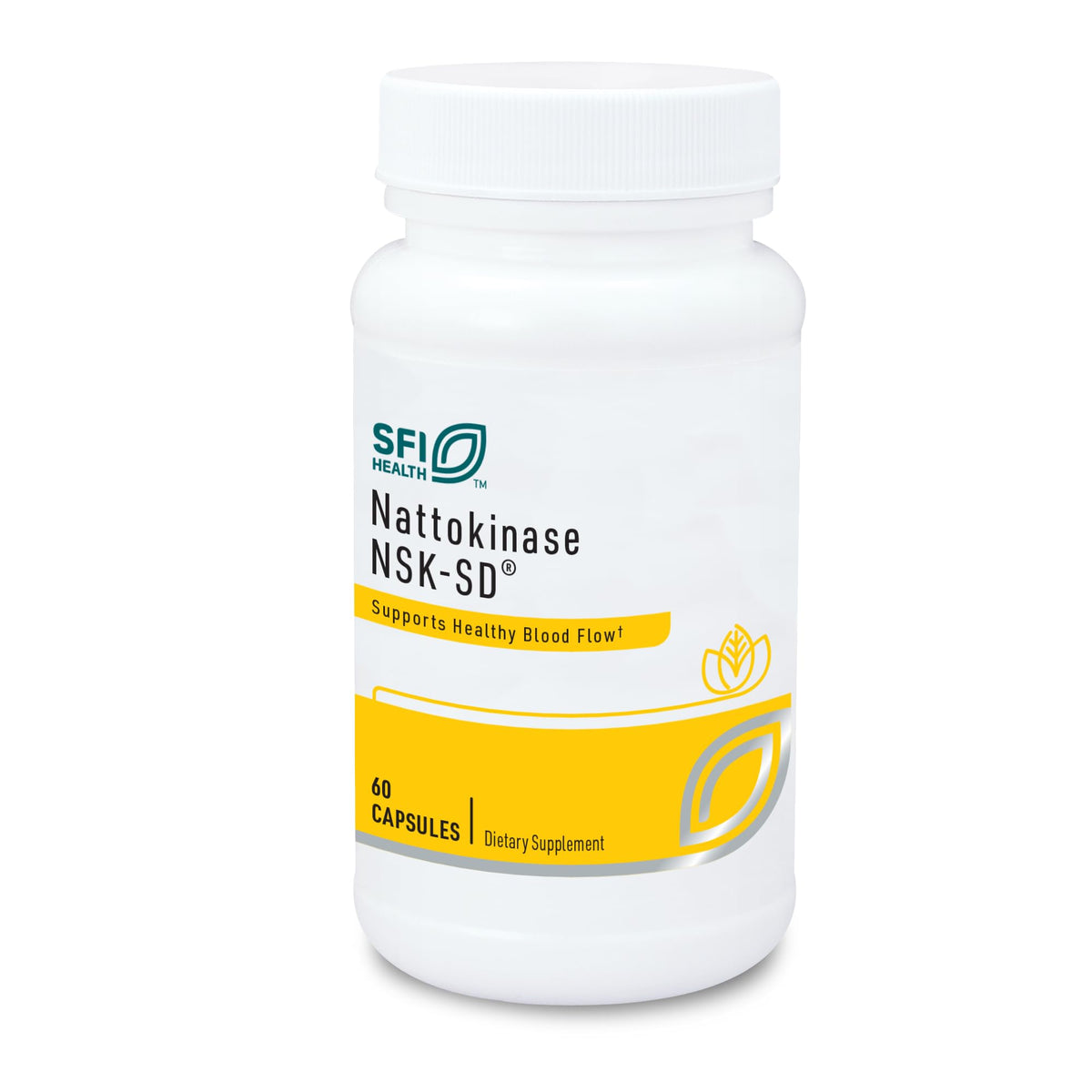 SFI Health Nattokinase NSK-SD 60 capsules vue avant avec emballage