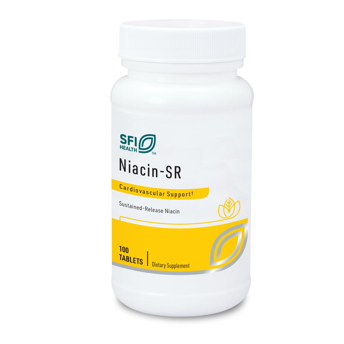SFI Health Niacin-SR 500 mg comprimés écrasés vue de face