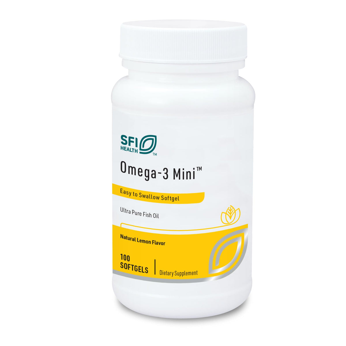 SFI Health Omega-3 Mini™ 120 capsules d'huile de poisson vue de face