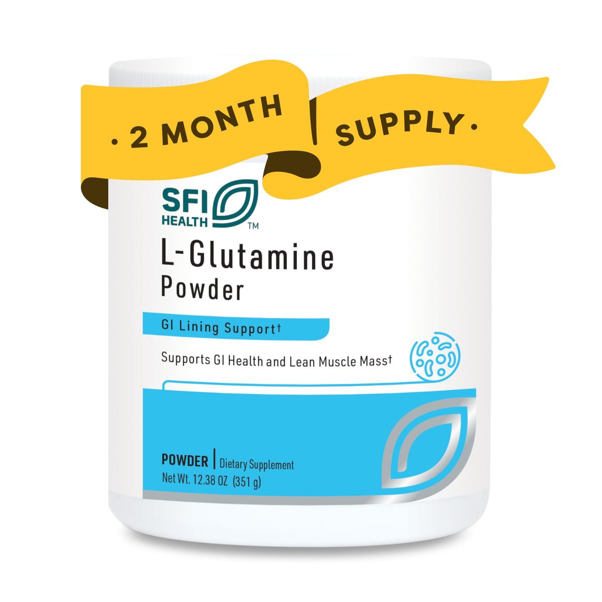 SFI Health Poudre L-Glutamine 5000 mg 408g vue de face