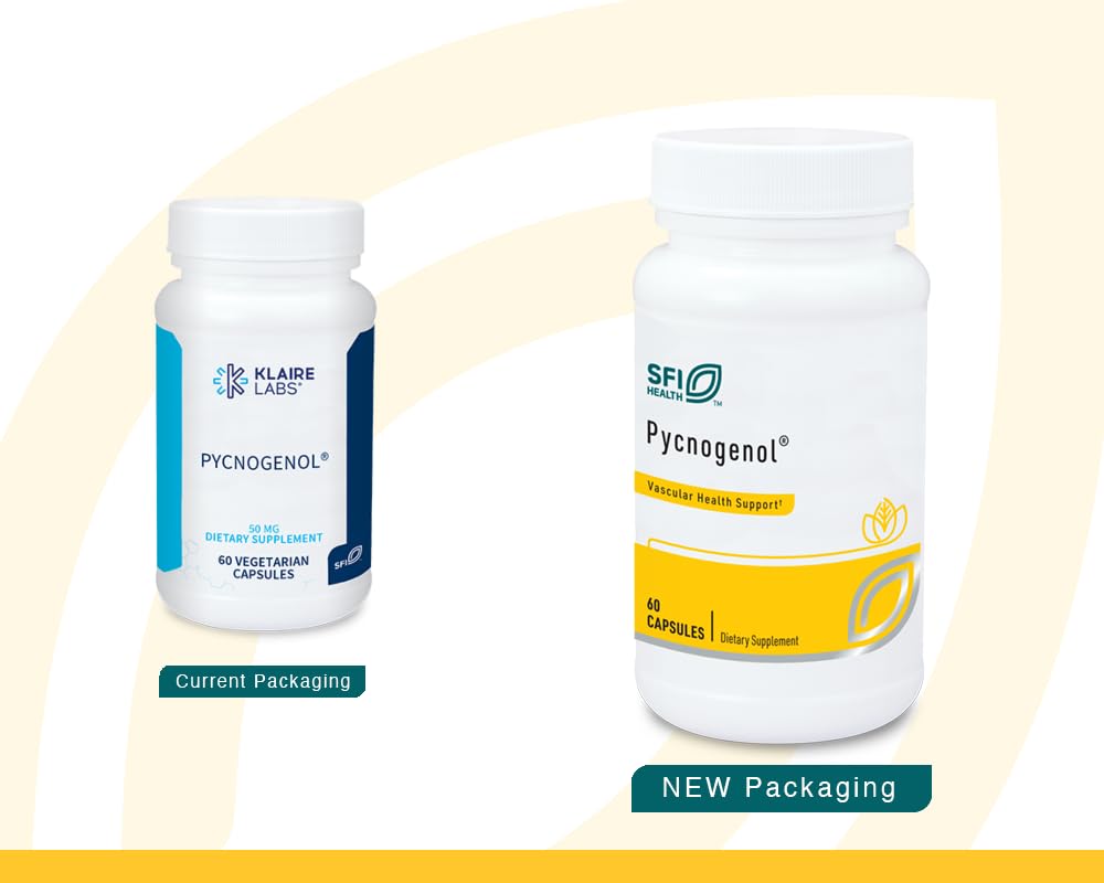 SFI Health Pycnogenol capsules montrant la taille et la forme