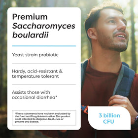 SFI Health Saccharomyces Boulardii capsules sur une surface blanche