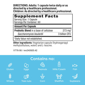SFI Health Saccharomyces Boulardii vue arrière de l'emballage